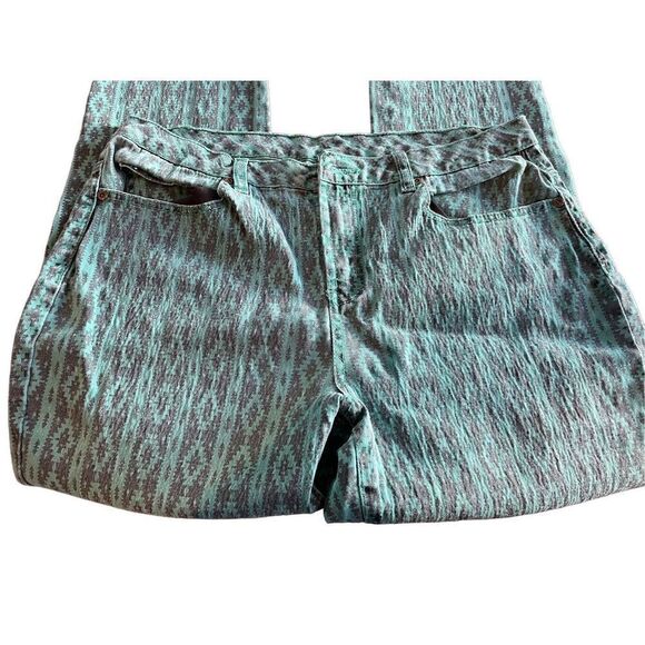DG2
Diane Gilman Women Denim Pants Stretch Aztec Cutout Green Size 12 - Picture 2 of 10